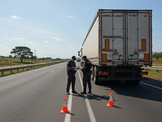 Operação conjunta fiscaliza caminhões na BR-251 em Montes Claros para reduzir acidentes