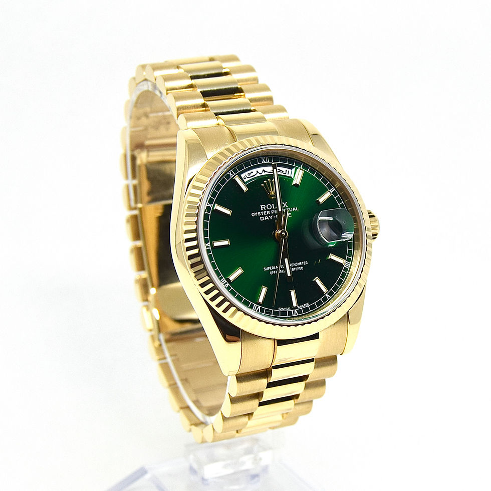 Thumbnail: Rolex Day-Date "President" Green Dial with Arabic Date Wheel Box and Papers 2005