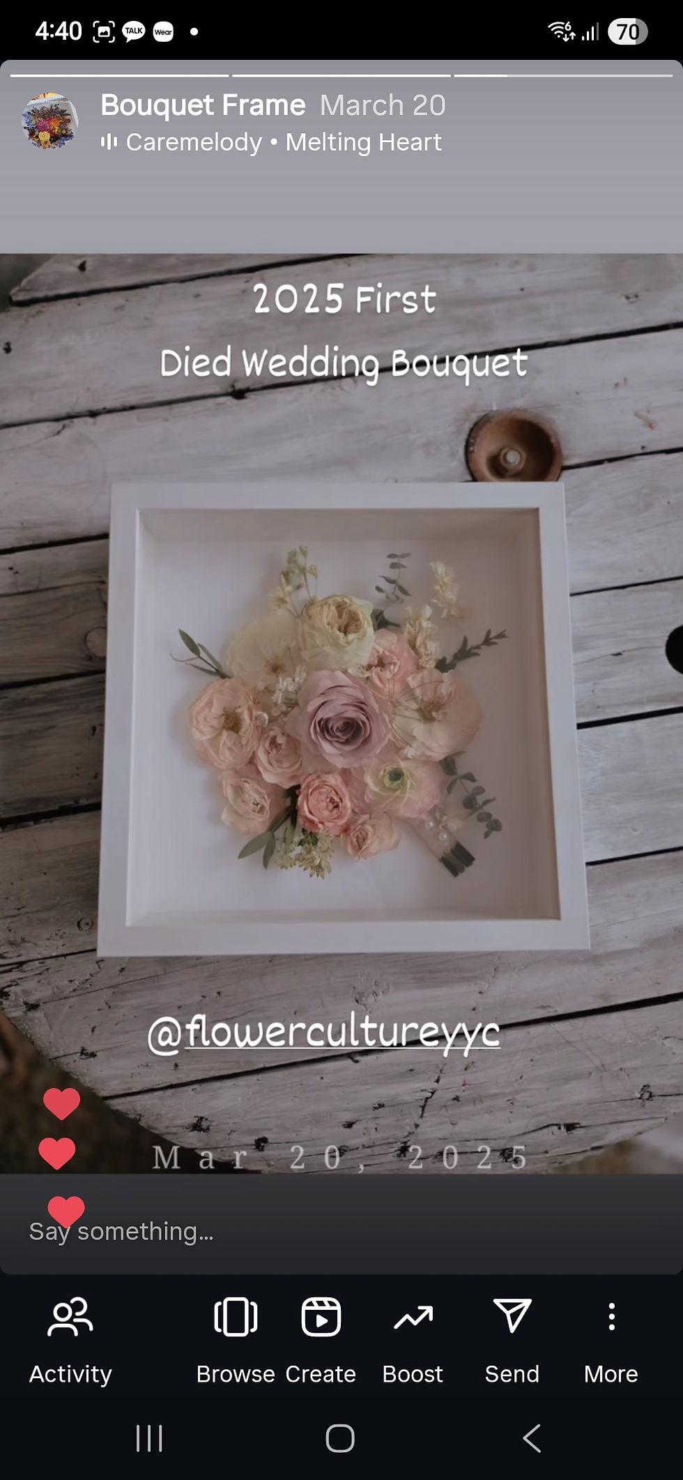 Thumbnail: Preserved bouquet frame
