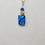 Thumbnail: Veined Blue Glass Pendant with Accent Bead