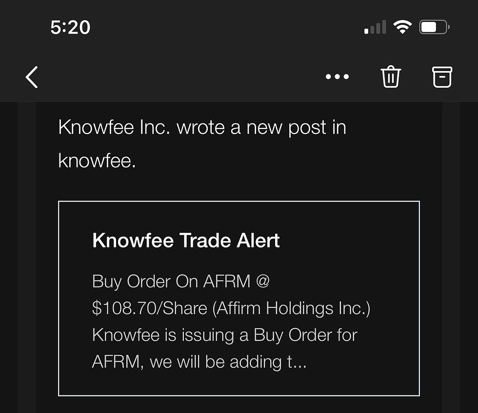 Buy Alert Issued