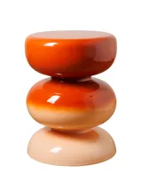 Bijzettafel in keramiek met kleurverloop van oranje naar beige, foto 2