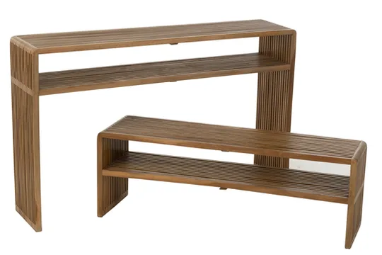 Set van twee consoles in teakhout