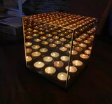 Mirror glass tealight holder with depth effect, 18 x 18 x 20 cm, photo 1