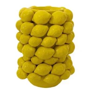 Vaas All Lemons in keramiek met citroenen, handwerk