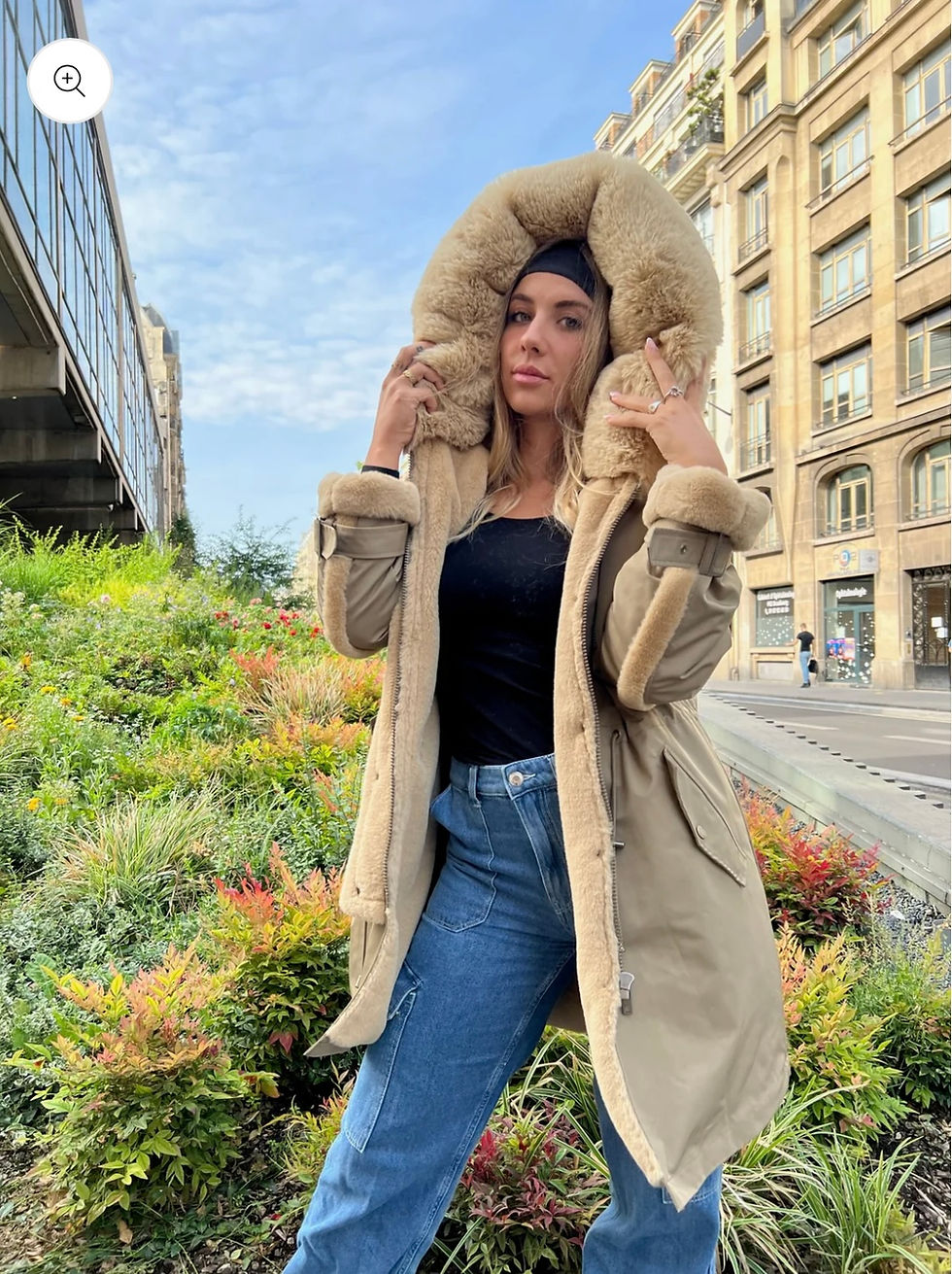 Thumbnail: Waterproof parka faux fur - khaki