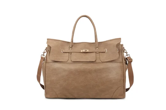 Weekendtas in lederlook met verstelbare riem