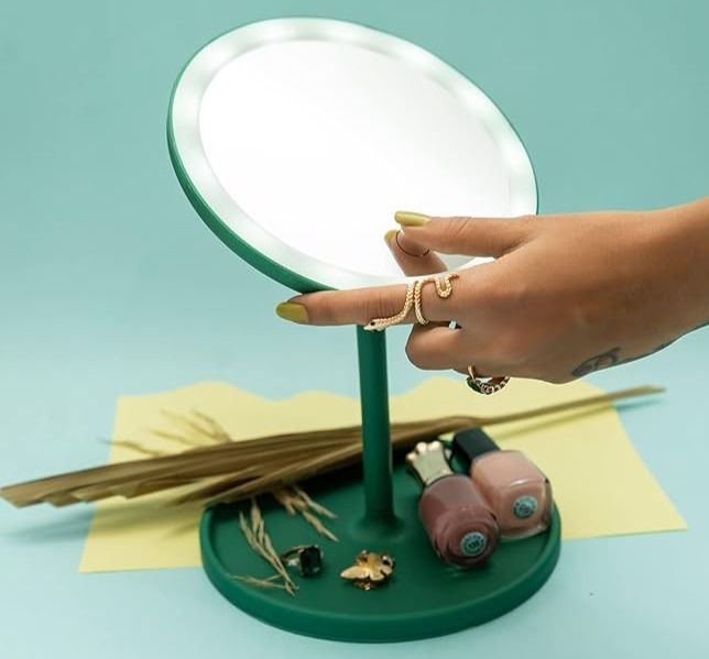 makeup mirror with adjustable stand lights