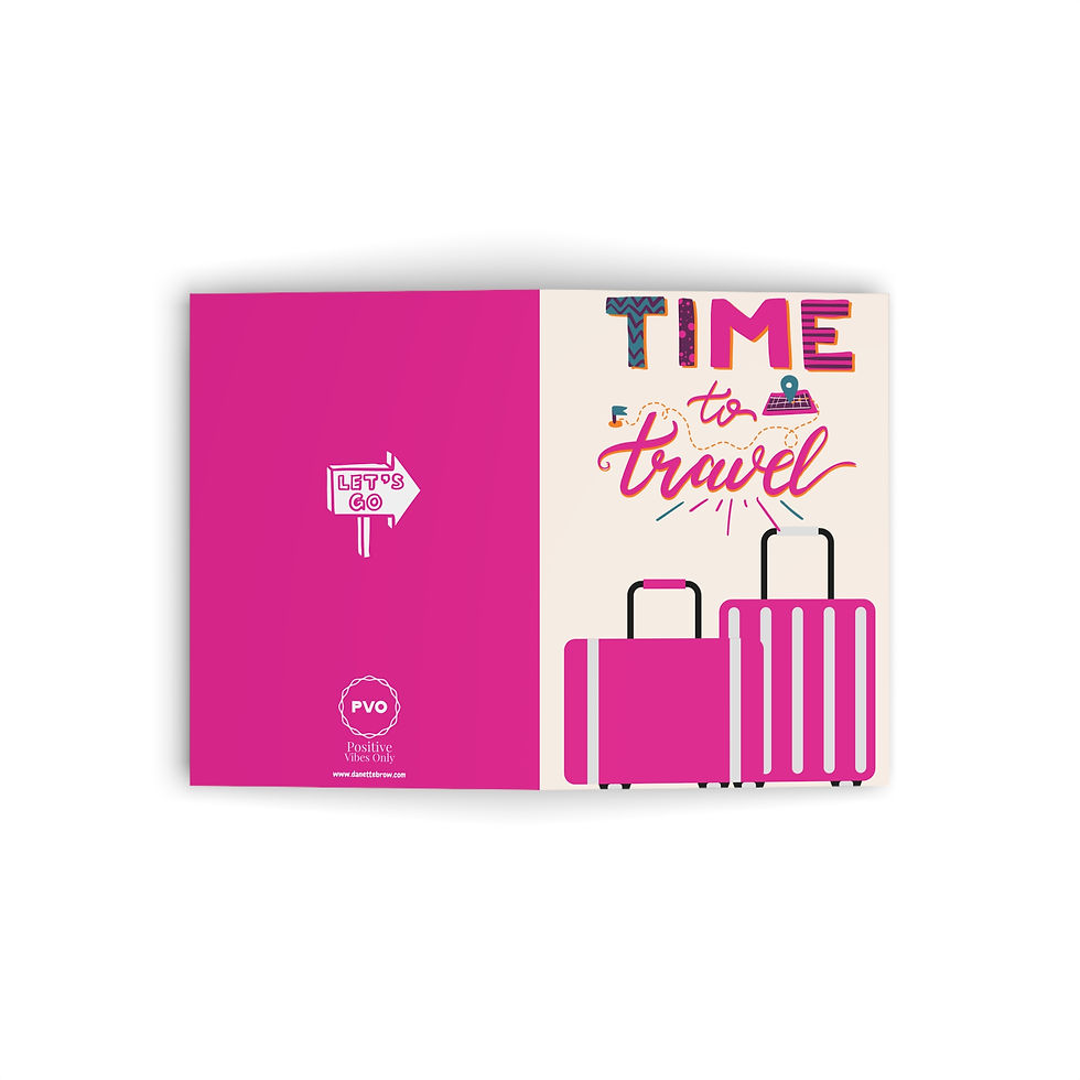 Thumbnail: Time To Travel Pink Note Card
