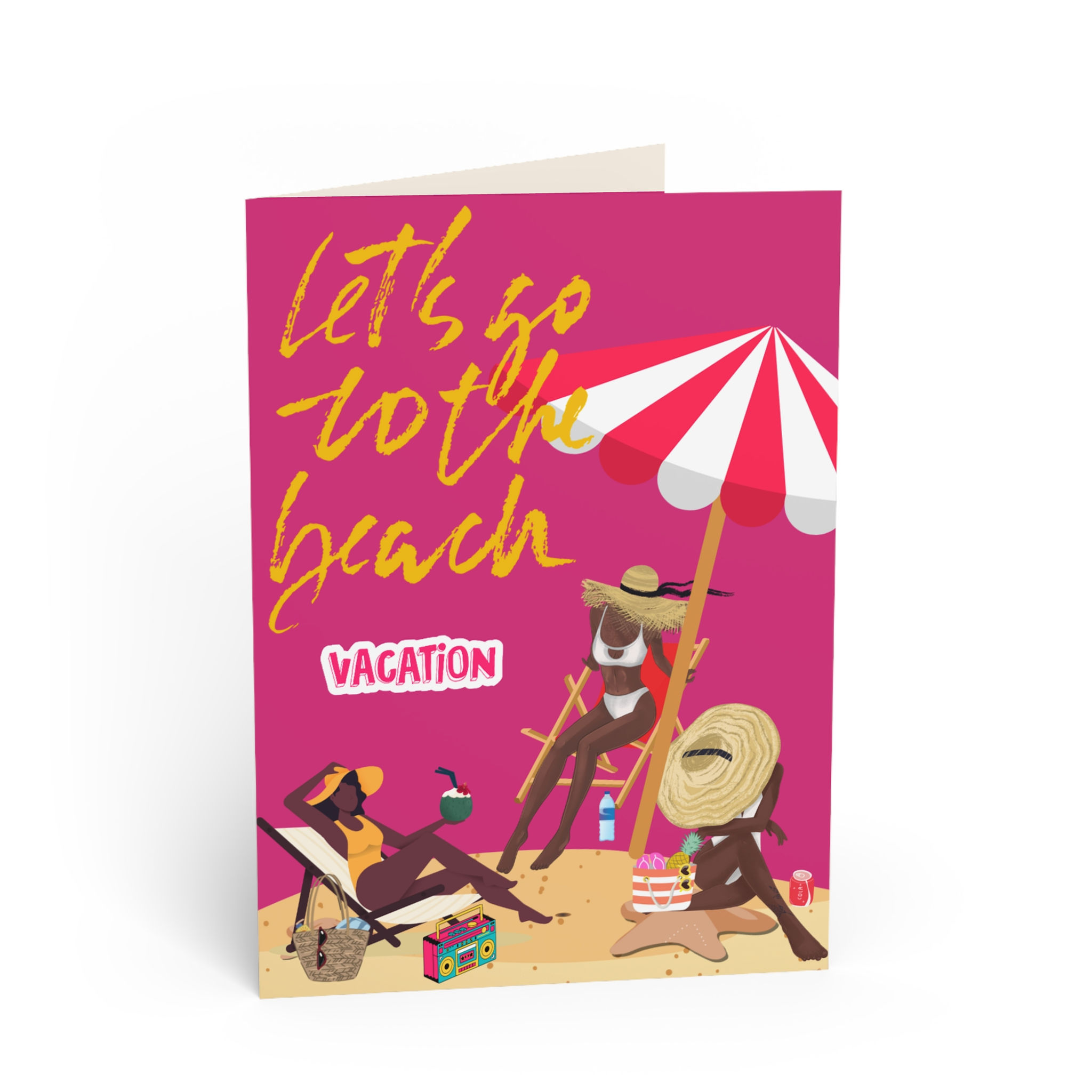Let's Go To The Beach Vacation Greeting Card