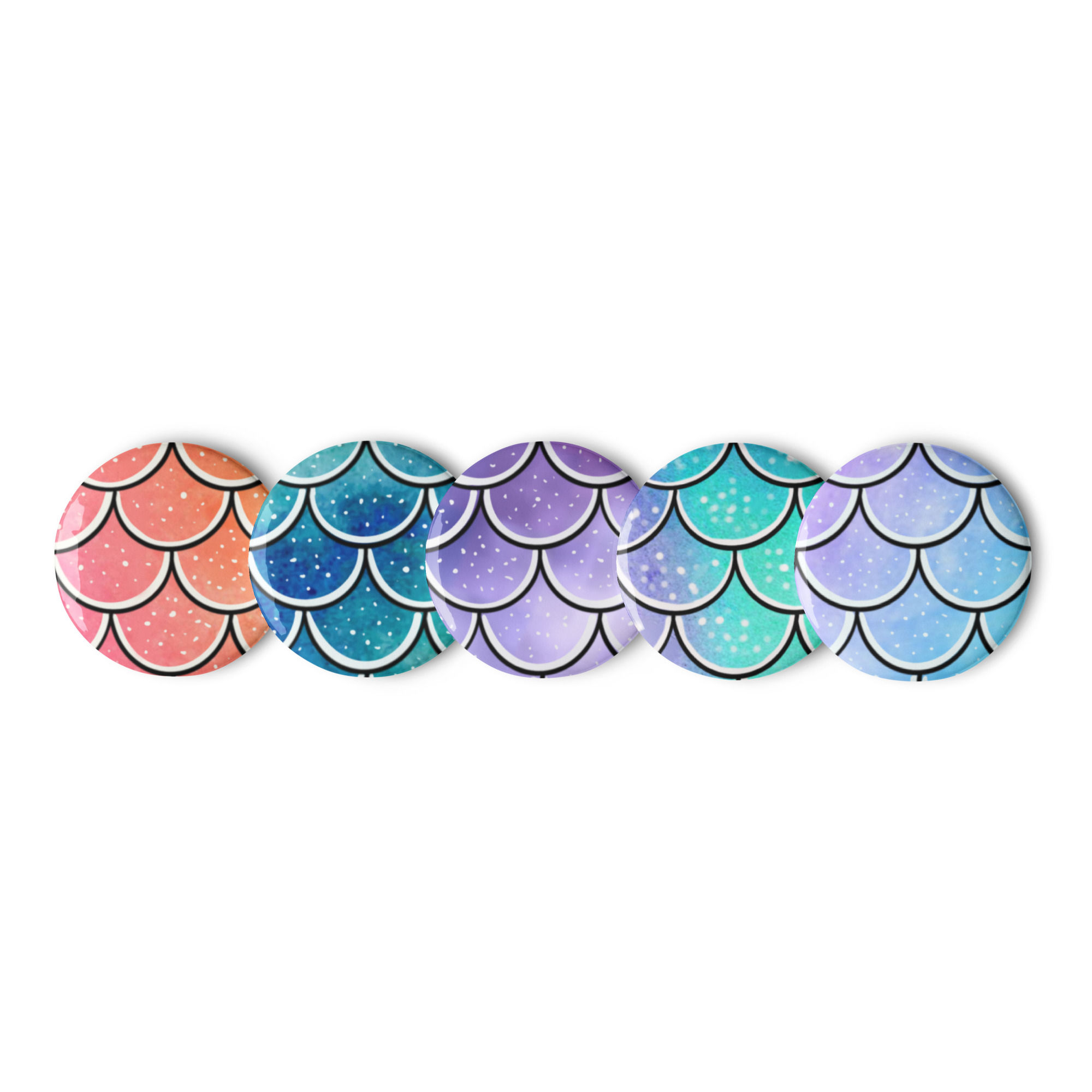 Set of Mermaid Scale Pins