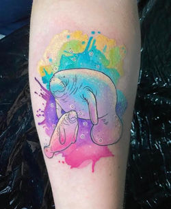 Watercolor Manatees