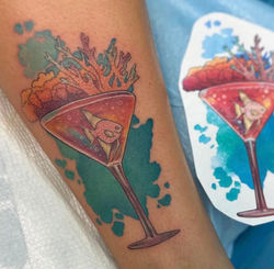 Martini Fish with Watercolor