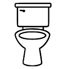 Toilet png, black and white