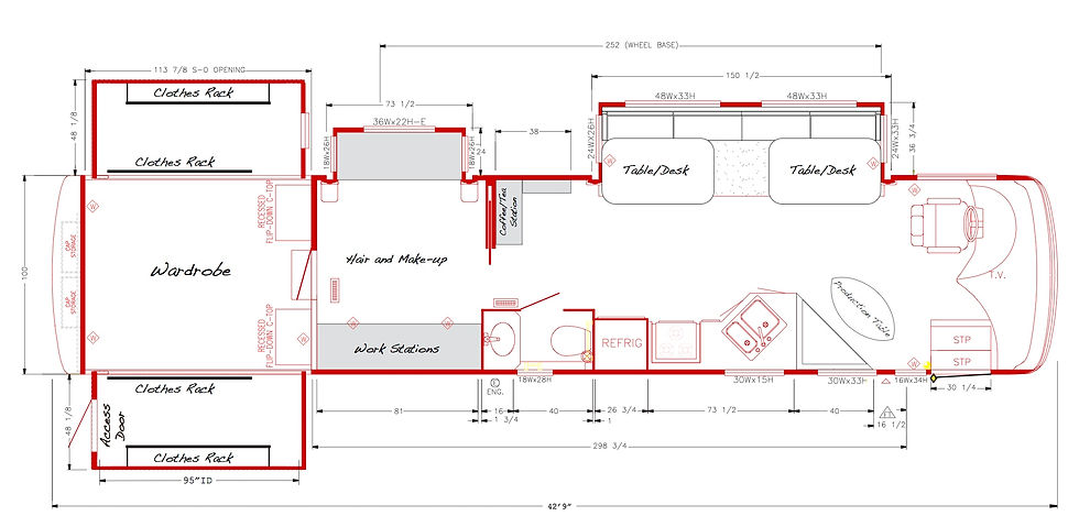 Newmar motorhome RV interior architecture design layout