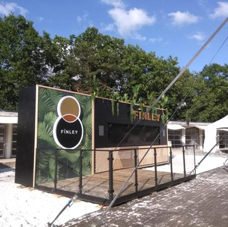 20ft Finley Promo Container bar Concept.
Made from a 20ft used shipping container. The bar has a big hatch with a working station behind.