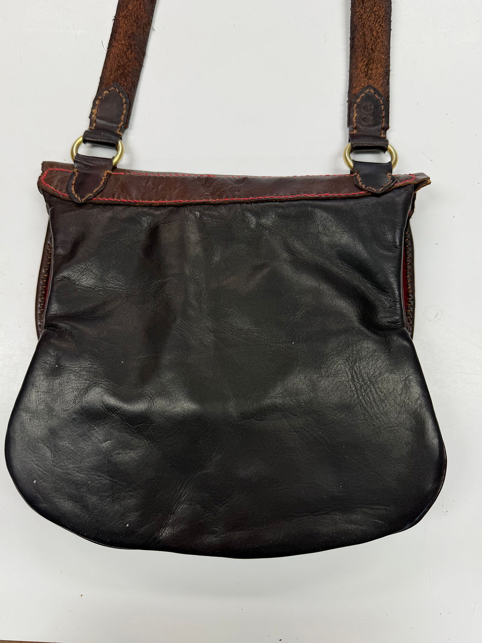 Thumbnail: Calf Hair Pouch with Bison Wool/Linen Handwoven Strap