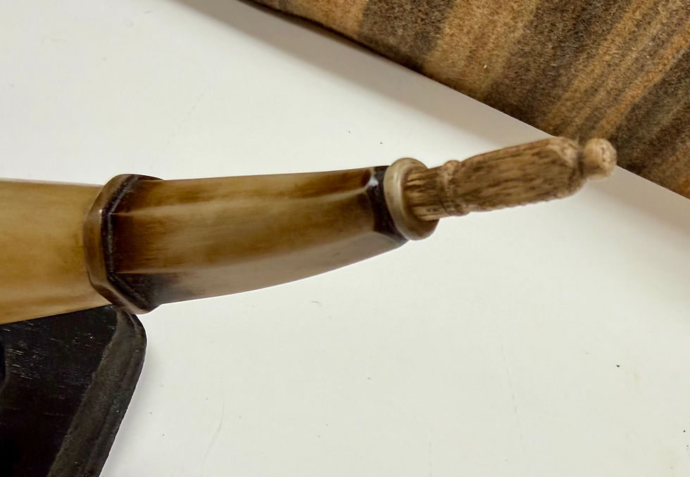 Thumbnail: Carved Spout – Fully Translucent Powder Horn