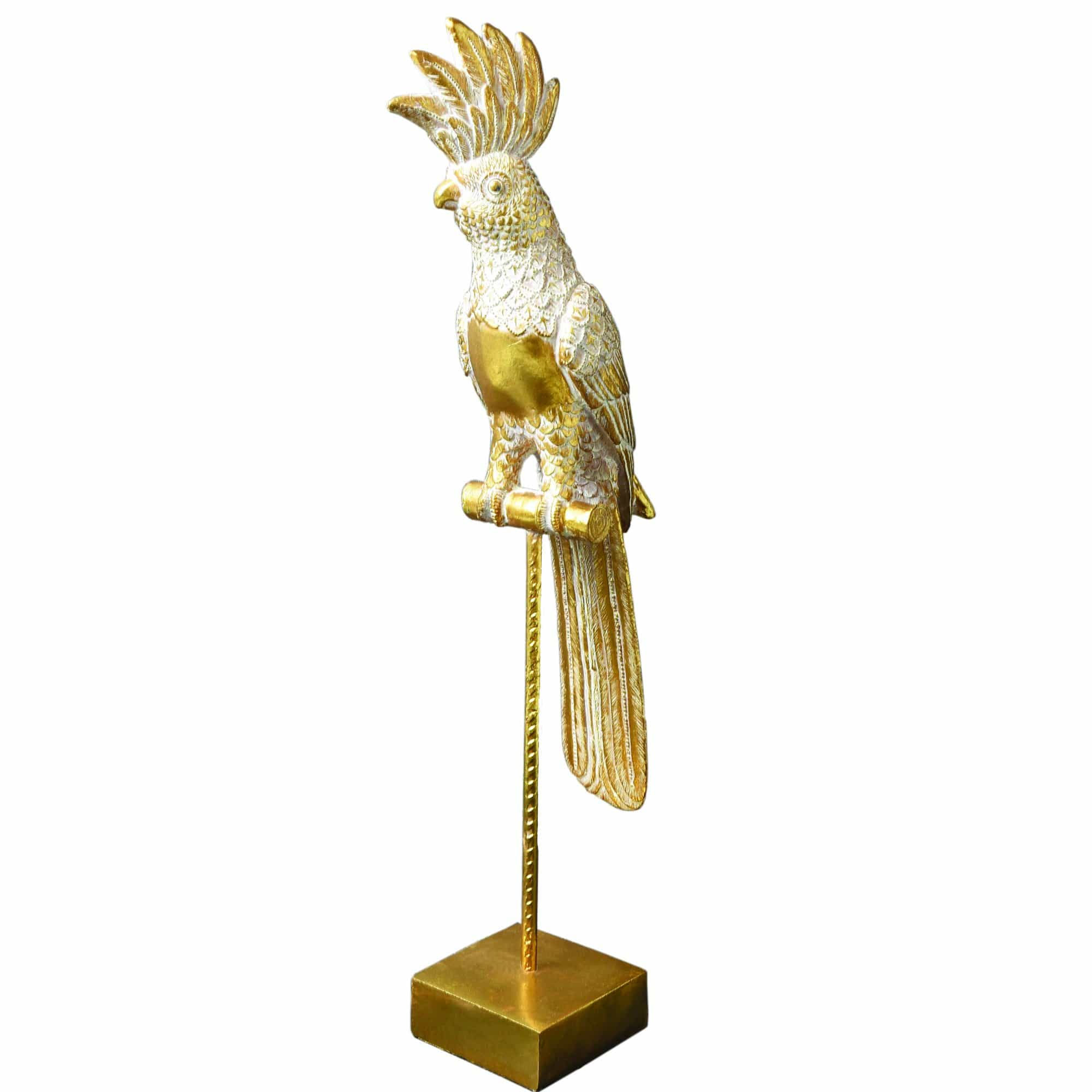 Parrot on Stand Gold 51cm