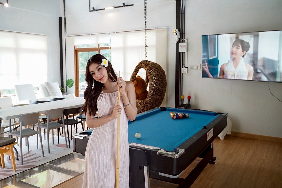 สำหรับวิลล่ามีห้องรับรอง โต๊ะพูล คาราโอเกะ และพื้นที่ประชุมให้ด้วย