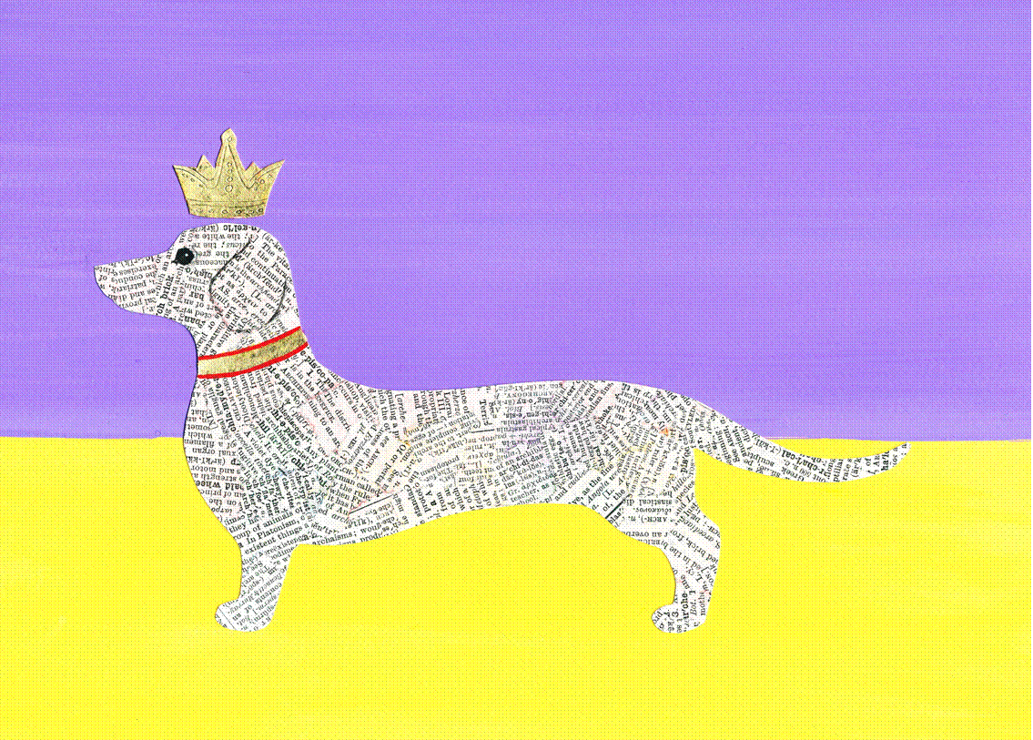 Dachshund and Golden Crown