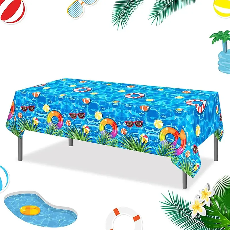 Pool Party Tablecloth Summer Decoration Celebration Tableware Event Supplies