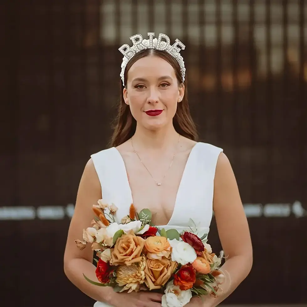 Thumbnail: Bride Pearl Crown Headband Bachelorette Bridal Shower Party Wedding Gift