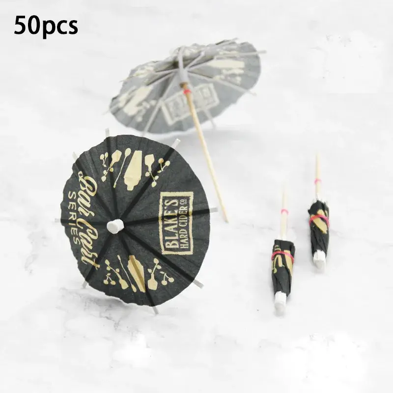 Thumbnail: Cocktail Food Fruit Picks Tropical Paper Umbrella Topper 50Pc Party Decoration
