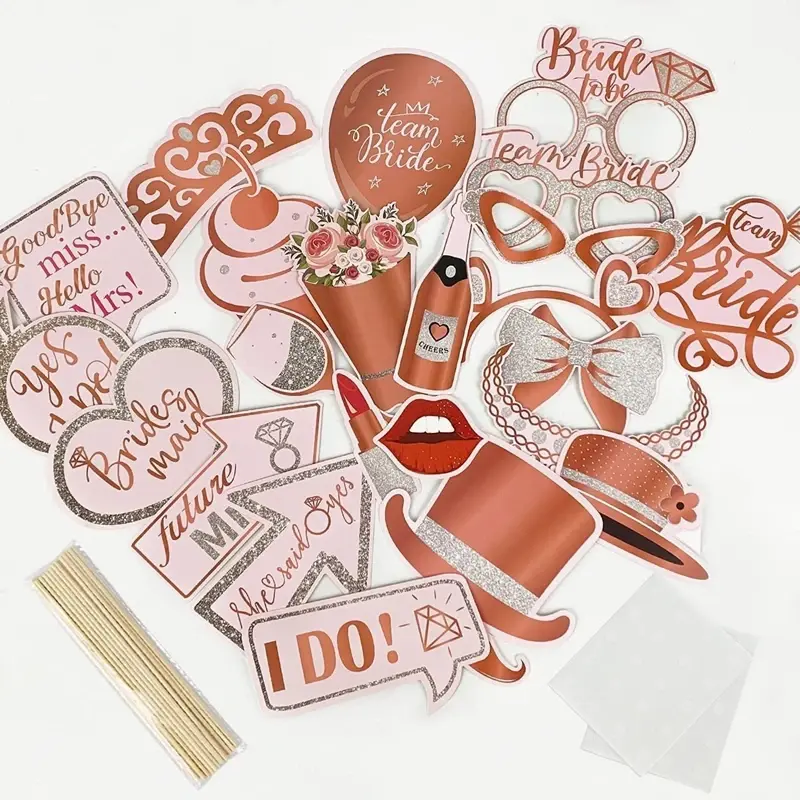 Thumbnail: Bride Photo Booth Props Bachelorette Party Decoration Wedding Gift Bridal Shower