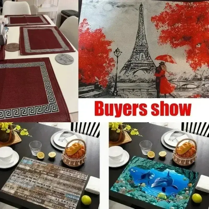 Thumbnail: 4PCS Halloween Table Placemats 30*45cm Linen Festival Dining Table Decorations