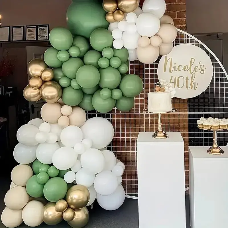 139pc Sage Green Balloon Set Baby Shower Decoration Birthday Party Wedding
