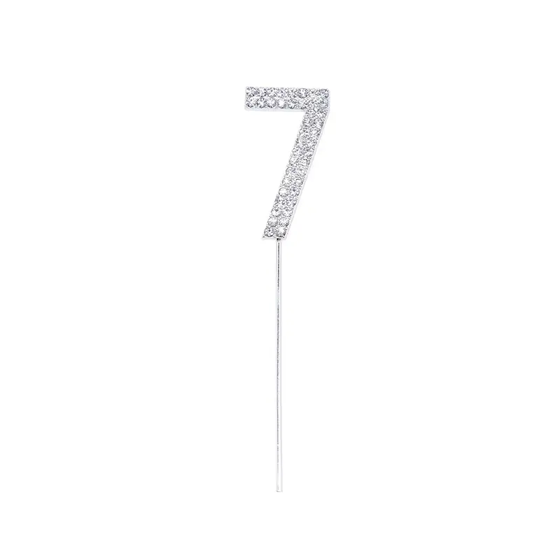 Thumbnail: Glitter Alloy Rhinestone Number Cake 1Pc Toppers Birthday Party Dessert Decor