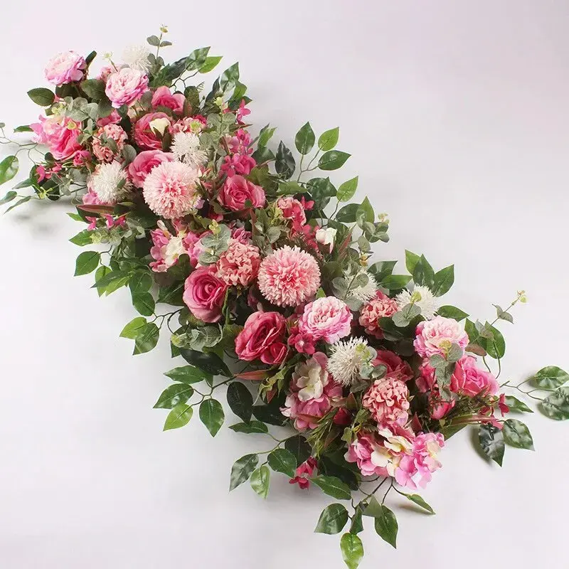 Thumbnail: 100cm Rose Artificial Flower Row Wedding Centerpiece Flowers Backdrop Decor