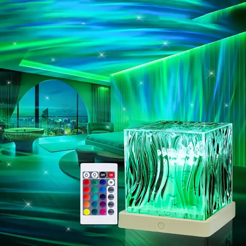 Wave Projector Light 16Colors Remote LED Ocean Aurora Event Home Decoration Gift