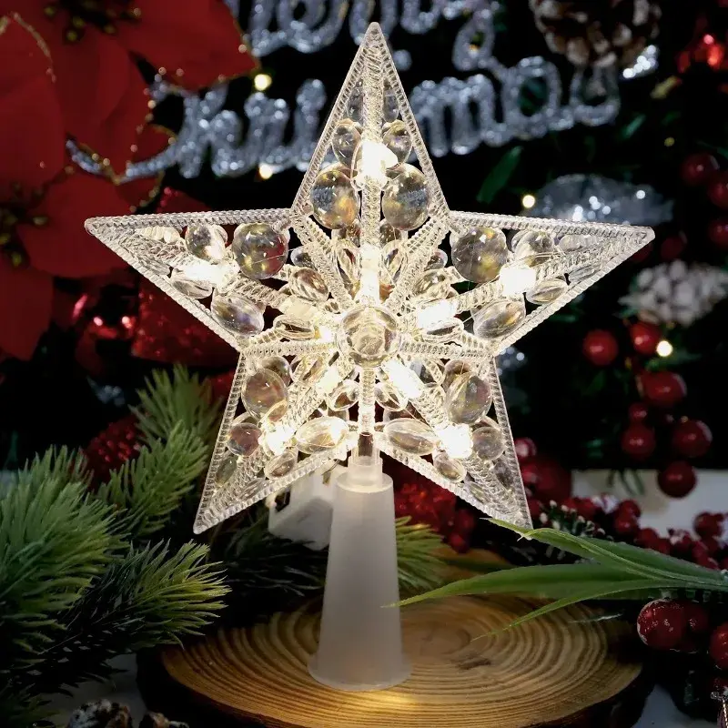 Thumbnail: Christmas Star 15cm Tree Decoration Holiday Home Gift Decor LED Festival