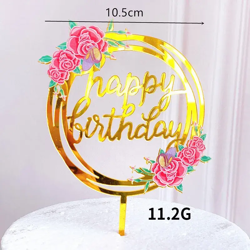 Thumbnail: Cake Topper Rose Gold Birthday Party Acrylic Decorating Baby Shower Dessert Prop