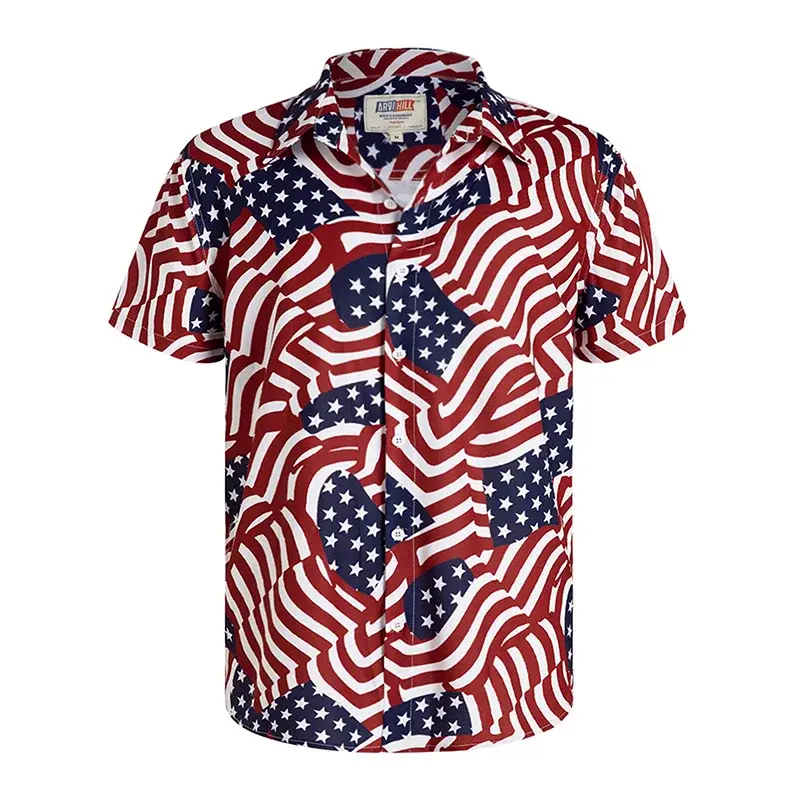 Thumbnail: America Flag Graphic Shirts Men 3D Patriotic Memorial Independence Veterans