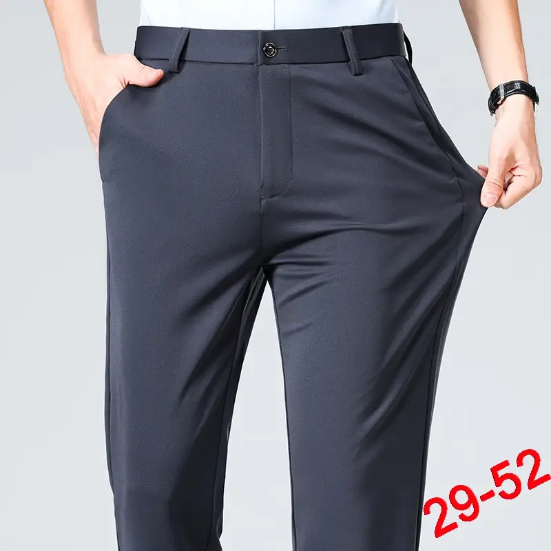 Plus Size Trousers Men Business Suit Pants Stretch Formal Events Giftfs