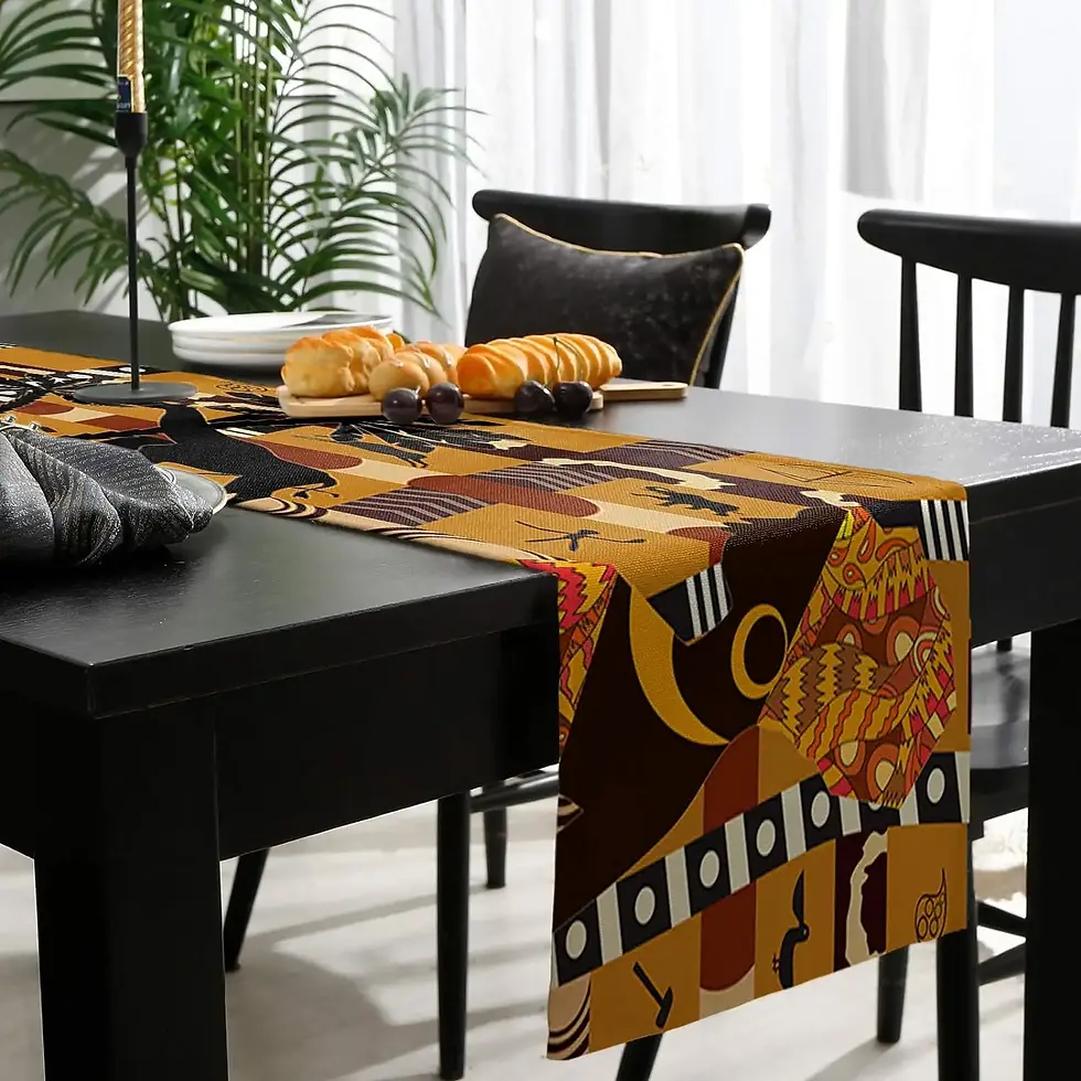 Thumbnail: Linen Table Runners African Black History Wedding Party Home Decor Gifts