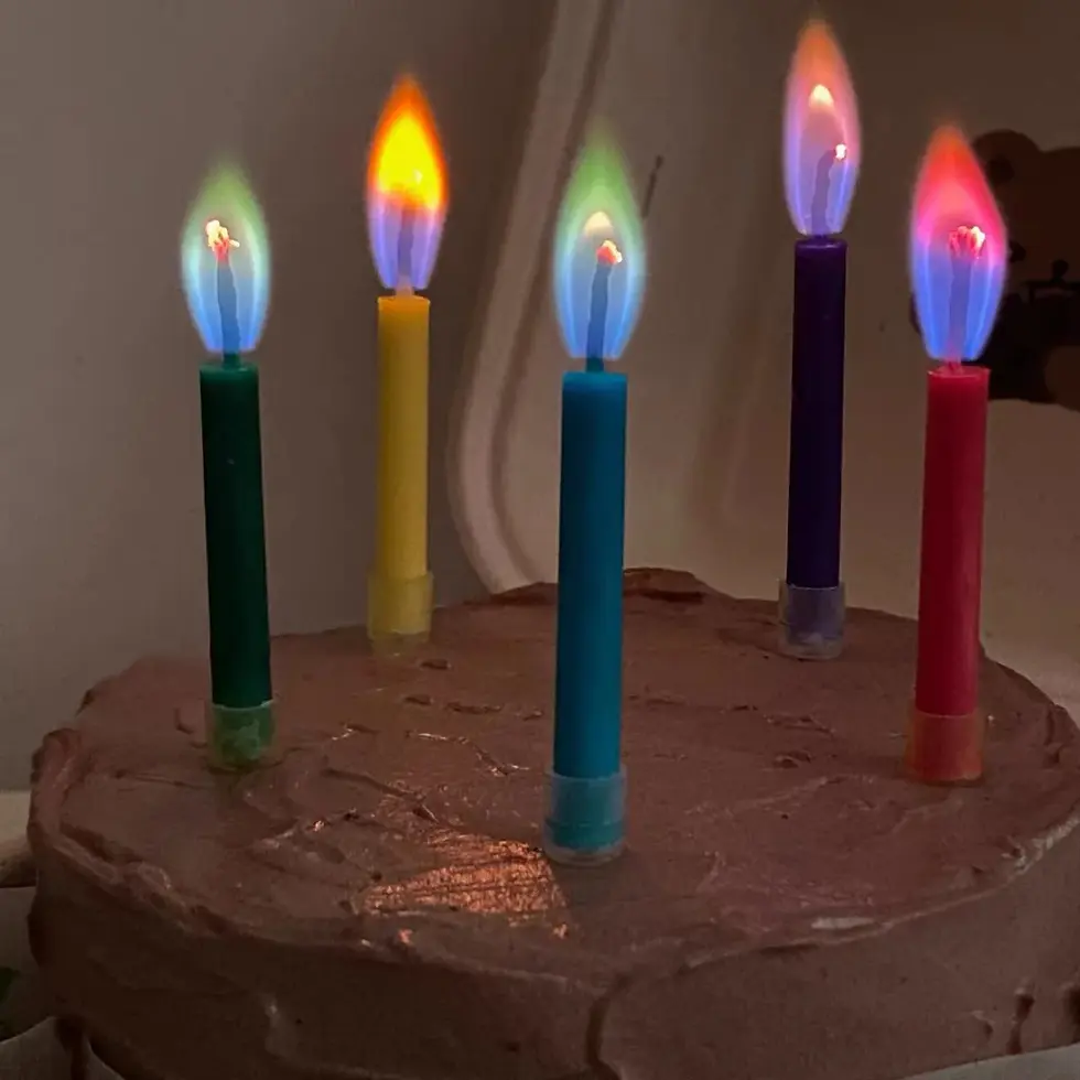 Thumbnail: Multicolored Flame 6pc Candles Party Birthday Celebration Cake Decoration
