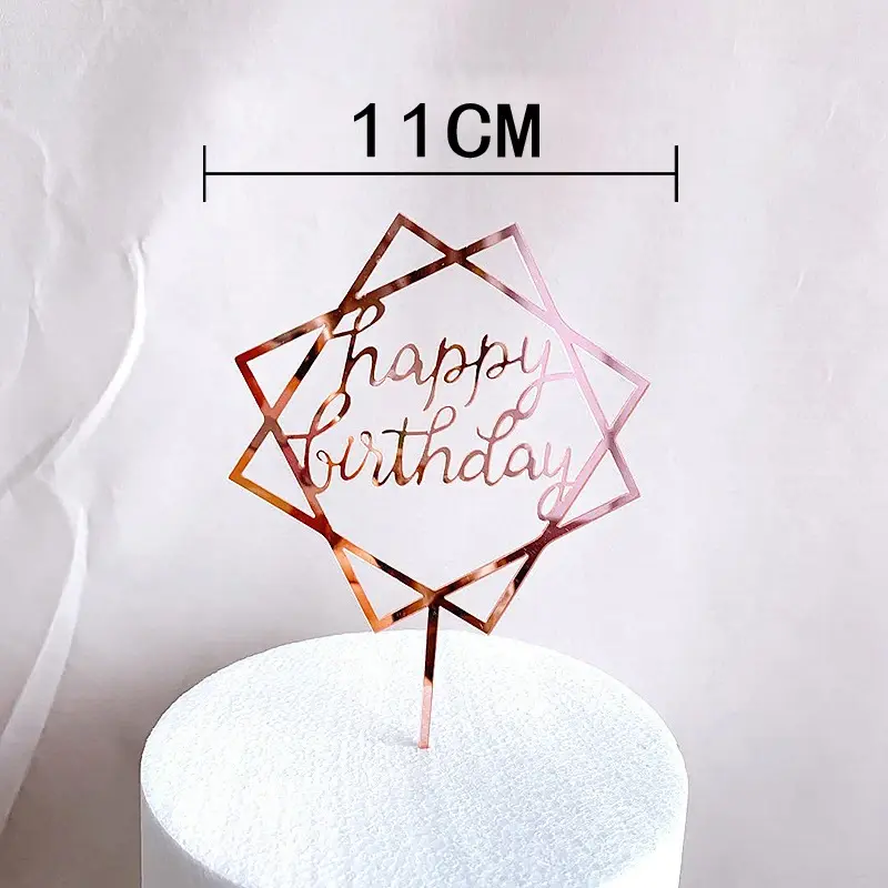 Thumbnail: Cake Topper Rose Gold Birthday Party Acrylic Decorating Baby Shower Dessert Prop