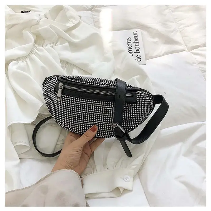 Thumbnail: Waist Bag Diamond Luxury Chain Shoulder Crossbody Chest Bags Fashion Gifts Favor