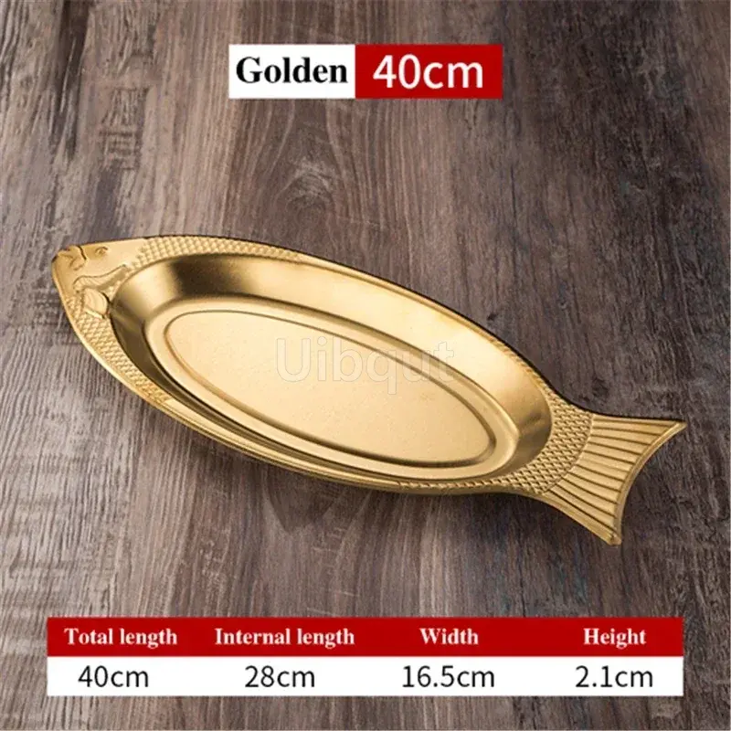 Thumbnail: Fish Barbecue Tray Stainless Steel Plates Nautical Themed Party Decoration