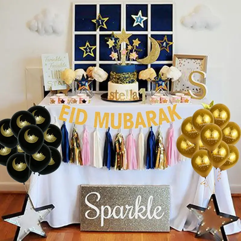 Thumbnail: EID Mubarak Decor Garland Banner Balloons EID Party Supplies Home Decorations