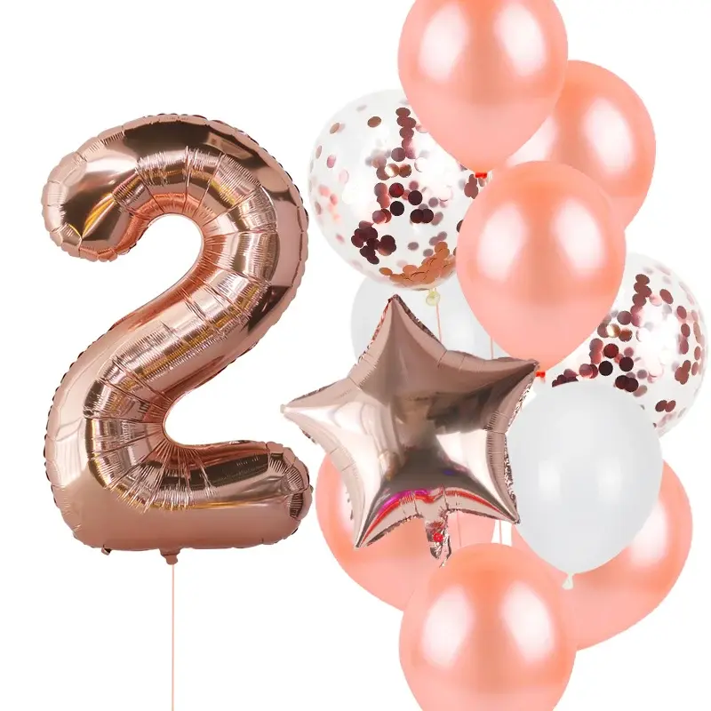 Thumbnail: 12pc Birthday Balloons Confetti Number Birthday Party Celebration Decoration