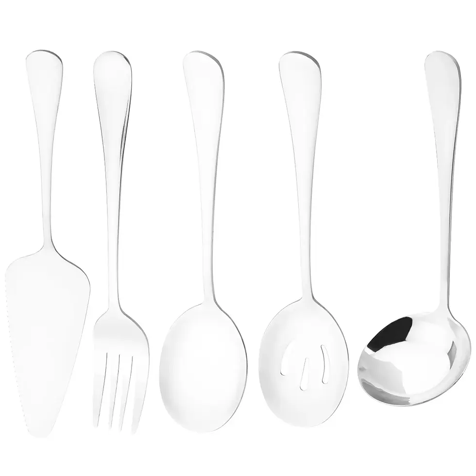 Thumbnail: Cutlery Dinnerware 5Pc Soup Spoon Salad Fork Cake Spatula Stainless Steel
