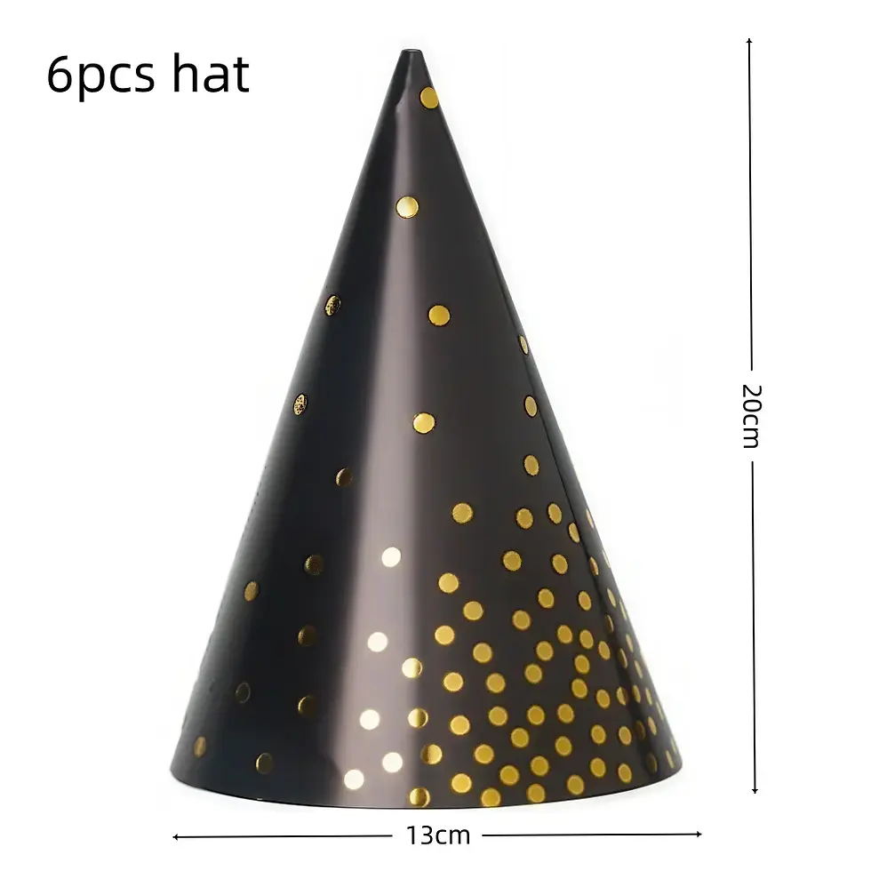 Thumbnail: Black Gold Party Decorations Tableware Plates Cups Napkin Holiday Supplies