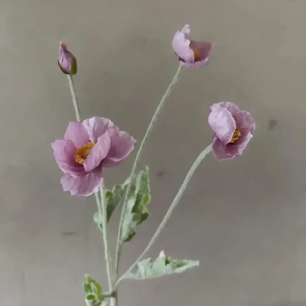 Thumbnail: Artificial Poppy Silk Flowers Long Stem Wedding DIY Party Bridal Bouquet Decor