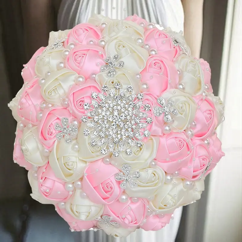 Thumbnail: 1pc Wedding Bouquet Small Pearl Bridal Party Bridesmaids Flowers Favors