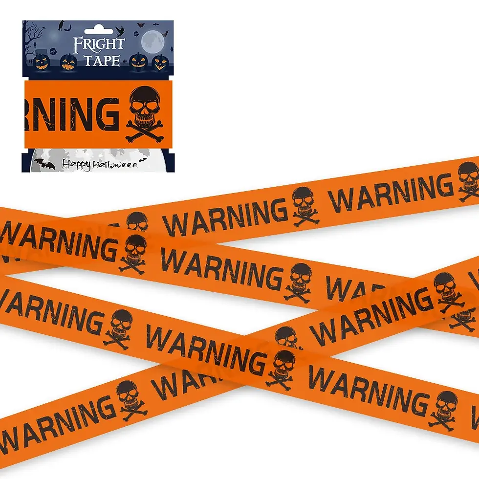 Thumbnail: 1PC Halloween Prop Warning Line Plastic Tape Sign Decoration Witch Skull